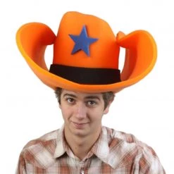Clown Antics Super Size 50 Gallon Cowboy Hats - Orange (28")