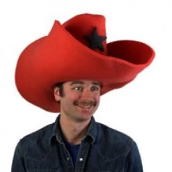 Clown Antics Super Size 50 Gallon Cowboy Hats - Red (28")