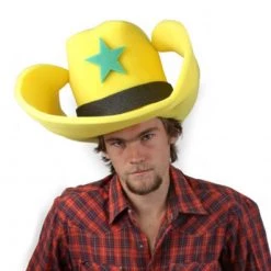 Clown Antics Super Size 50 Gallon Cowboy Hats - Yellow (28")