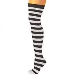 AJs Socks Adult Thigh High Ragdoll Socks - Black/White Thigh High Socks