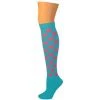 AJs Socks Heart Knee Socks - Turquoise W/ Hot Pink Hearts