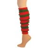 AJs Socks Leg Warmer, Striped (Tube) - Kelly Green/Red 22"