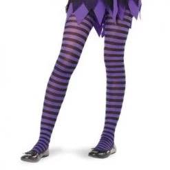 Leg Avenue Adult Striped Tights - Black/Purple (One Size)