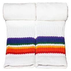 Pride Socks Rainbow Striped Socks Athletic 25" Over The Knee Style 2