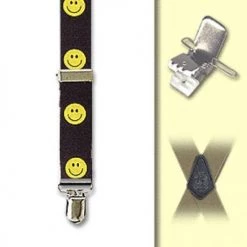 Suspender Factory Smiley Face Clip Suspenders - All Smiley Face (1")