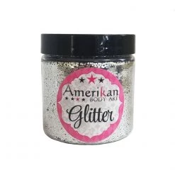 Glitter & Glitter Tattoo Amerikan Body Art Chunky Glitter - Chrome Silver (4 Oz)