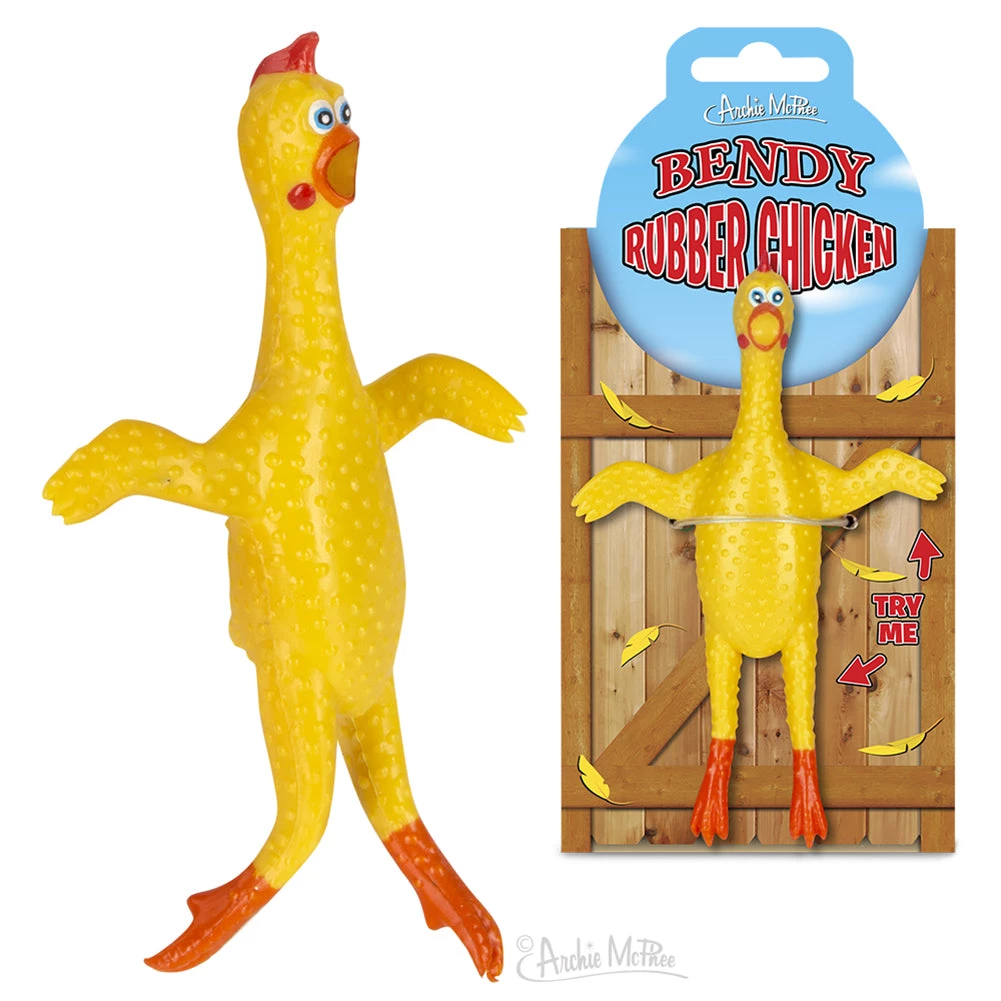 Accoutrements Bendy Rubber Chicken (5") 1 Accoutrements Bendy Rubber Chicken (5")
