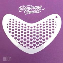 Art Factory Boomerang Face Painting Stencil - Heart Halftone Stencils