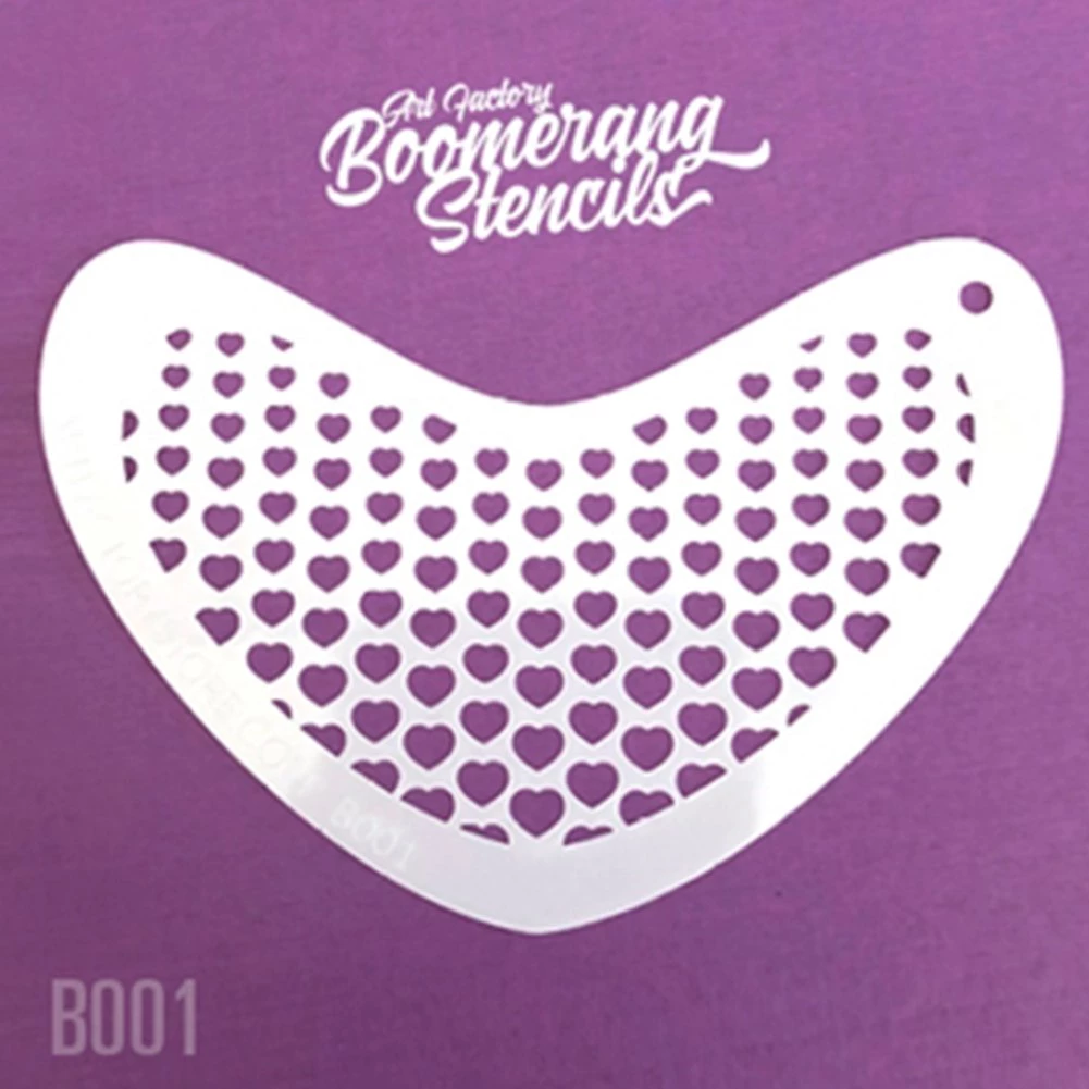 Art Factory Boomerang Face Painting Stencil - Heart Halftone Stencils 1 Art Factory Boomerang Face Painting Stencil - Heart Halftone Stencils