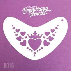 Art Factory Boomerang Face Painting Stencil - Heart Crown Stencils