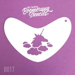Stencils Art Factory Boomerang Face Painting Stencil - Unicorn In Clouds