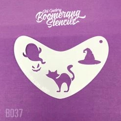 Stencils Art Factory Boomerang Stencil - Halloween Cat, Ghost & Witches Hat
