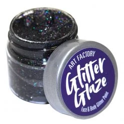 Glitter & Glitter Tattoo Art Factory Glitter Glaze Face & Body Paint - Black (1 Oz)