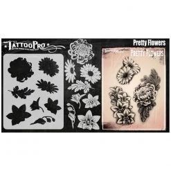 Air Brush Supplies Tattoo Pro Stencils Series 8 - Pretty Flowers