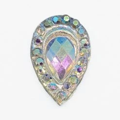 Clown Antics Glitter & Glitter Tattoo Resin Rhinestone Bling Tear Drop, AB 12 Mm, 20/pk