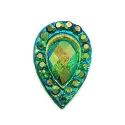 Clown Antics Glitter & Glitter Tattoo Resin Rhinestone Bling Tear Drop, Green 12 Mm, 20/pk