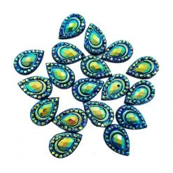 Clown Antics Resin Rhinestone Bling Tear Drop, Peacock 12 Mm, 20/pk Glitter & Glitter Tattoo