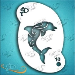 Diva Stencils Air Brush Supplies Diva Stencil - Dolphin Swirl