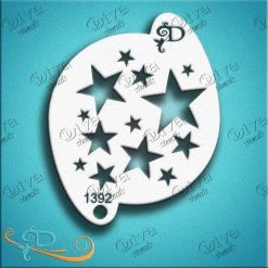 Diva Stencils Air Brush Supplies Diva Stencil - Stars On Circle