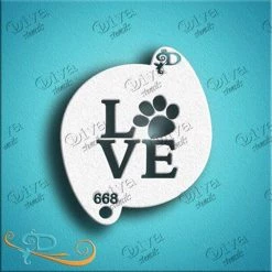 Diva Stencils Air Brush Supplies Diva Stencil - Dog Paw Love