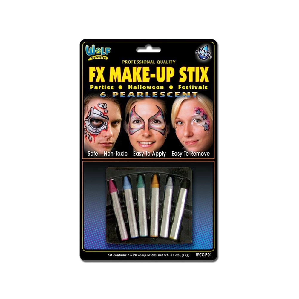 Wolfe FX Beginner Face Paint Wolfe Pearl Face Paint Makeup Stix (6/box) 1 Wolfe FX Beginner Face Paint Wolfe Pearl Face Paint Makeup Stix (6/box)