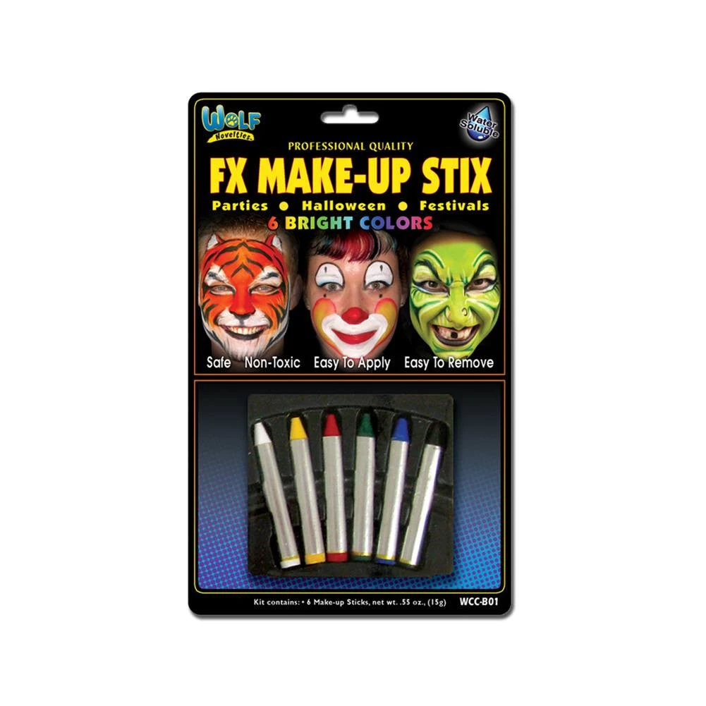 Wolfe FX Wolfe Bright Face Paint Makeup Stix (6/box) Beginner Face Paint 1 Wolfe FX Wolfe Bright Face Paint Makeup Stix (6/box) Beginner Face Paint