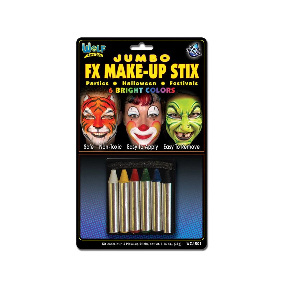 Wolfe FX Beginner Face Paint Wolfe Jumbo Bright Face Paint Crayons (6/box) 1 Wolfe FX Beginner Face Paint Wolfe Jumbo Bright Face Paint Crayons (6/box)