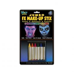 Wolfe FX Wolfe Jumbo Neon/Blacklight Face Paint Crayons (6/box)
