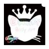 Glimmer Body Art Glitter Stencil Royal Kitty Cat 5/pk Glitter & Glitter Tattoo