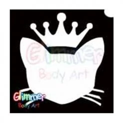 Glimmer Body Art Glitter Stencil Royal Kitty Cat 5/pk Glitter & Glitter Tattoo