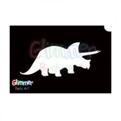 Glimmer Body Art Glitter Tattoo Stencil Triceratops 5/pack Glitter & Glitter Tattoo