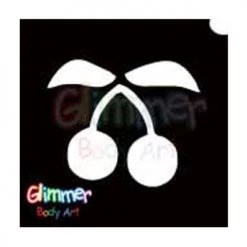 Glimmer Body Art Glitter Stencil - Cherry (5/pk) Glitter & Glitter Tattoo