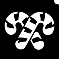 Glimmer Body Art Glitter Tattoo Stencils - Candy Cane 5/pk