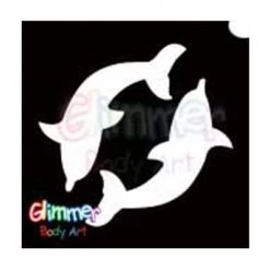 Glimmer Body Art Glitter Stencils Twin Dolphin 1 (5/pack) Glitter & Glitter Tattoo