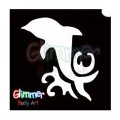 Glimmer Body Art Glitter Tattoo Stencils - Dolphin 4 5/pk Glitter & Glitter Tattoo