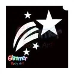 Glitter & Glitter Tattoo Glimmer Body Art Glitter Tattoo Stencil Shooting Star 5/pk