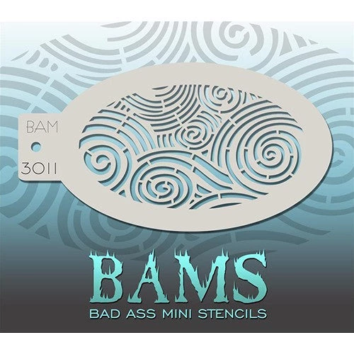 Bad Ass Stencils Air Brush Supplies Bad Ass Mini Stencils - Curvy Curls (BAM3011) 1 Bad Ass Stencils Air Brush Supplies Bad Ass Mini Stencils - Curvy Curls (BAM3011)