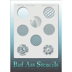 Bad Ass Stencils Air Brush Supplies Bad Ass Full Size Stencils - Techno Spheres (BAD6051)