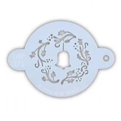 TAP Stencils TAP Face Paint Stencil - Christmas Wreath With Bell (071)