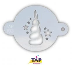 TAP Stencils TAP Face Paint Stencil - Unicorn Horn With Stars (103)