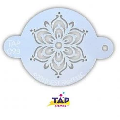 TAP Stencils Air Brush Supplies TAP Face Paint Stencil - Henna Fancy Flower (098)