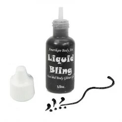Amerikan Body Art Liquid Bling - Jet Black (0.5 Oz) Glitter & Glitter Tattoo