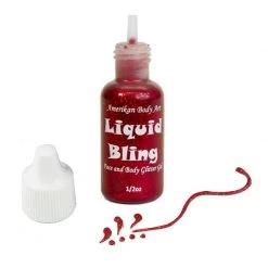 Amerikan Body Art Liquid Bling - Firetruck Red (0.5 Oz) Glitter & Glitter Tattoo