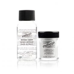 Mehron Metallic Powders And Mixing Liquid - Metallic Silver S