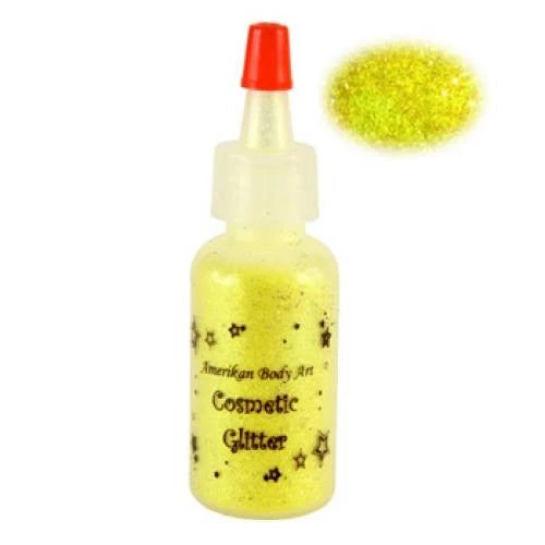 Glitter & Glitter Tattoo Amerikan Body Art Semisheer Glitter Electric Yellow 0.5 Oz 1 Glitter & Glitter Tattoo Amerikan Body Art Semisheer Glitter Electric Yellow 0.5 Oz
