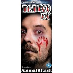 Tinsley Transfers Gorywood Animal Attack Temporary Tattoos Halloween Makeup