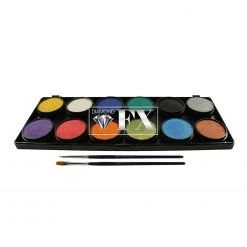 Diamond FX Beginner Face Paint Diamond 12 Color Palette - Metallic (10 Gm)