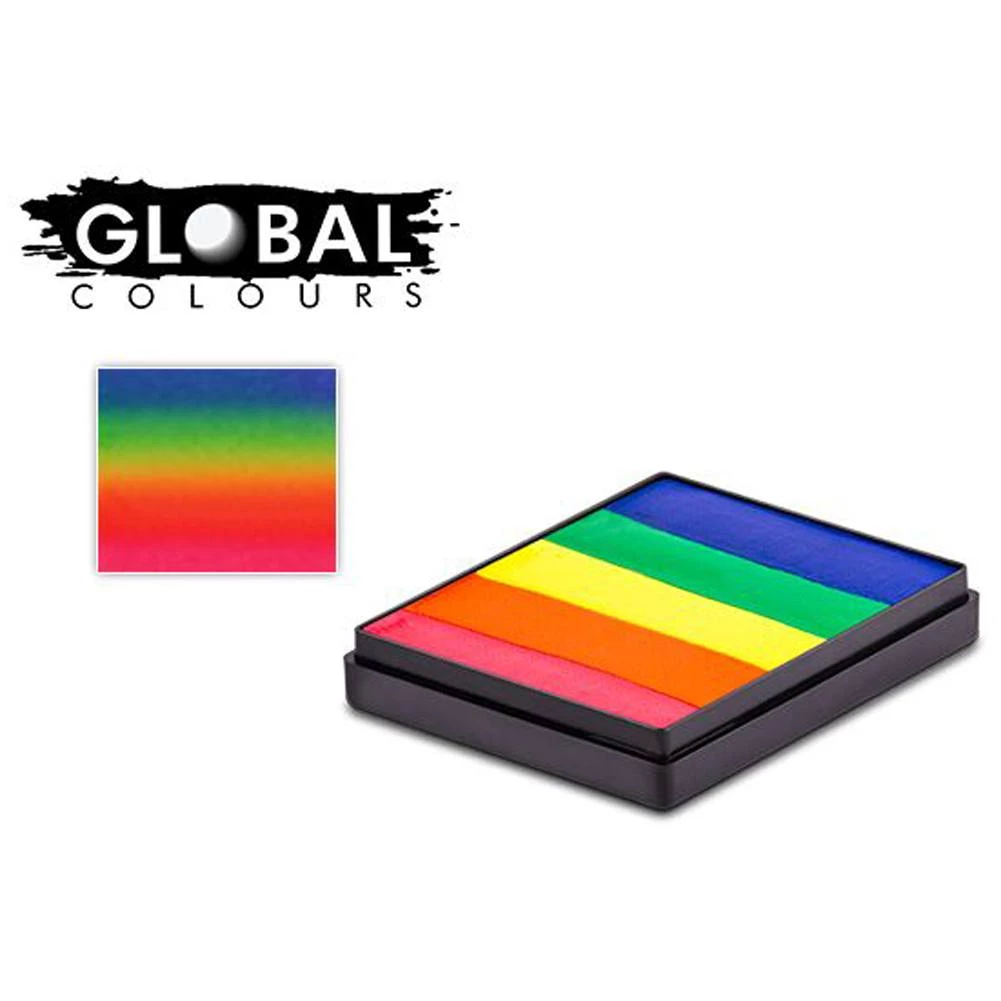 Global Body Art Global Colours Rainbow Split Cake - Neon Rainbow (50 Gm) 1 Global Body Art Global Colours Rainbow Split Cake - Neon Rainbow (50 Gm)