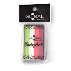 Global Body Art Face Paint Brands Global Colours Magnetic One Stroke Split Cake - Fairy Garden (Bali) (25 Gm)