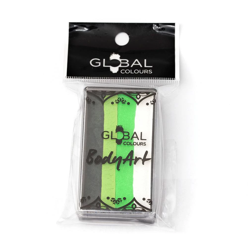 Global Body Art Face Paint Brands Global Colours Magnetic One Stroke Split Cake - Bright Leaf (25 Gm) 2 Global Body Art Face Paint Brands Global Colours Magnetic One Stroke Split Cake - Bright Leaf (25 Gm)